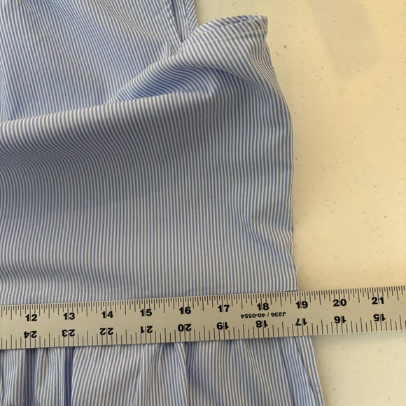 Calypso St Barth Eyelet Lace Tiered Mini Dress Size M Pinstripe Preppy Coastal - Picture 4 of 7